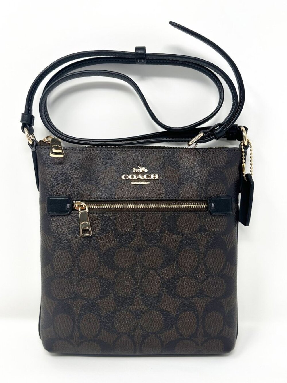 Coach Mini Rowan File Crossbody Shoulder Adjustable Strap Dark Brown Bag Purse - Picture 2 of 12